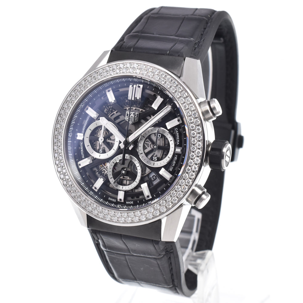 with paper TAG HEUER Carrera Caliber Heuer 02 CBG2A12.FC6450 Diamond Bezel skeleton Dial Automatic Men's
 Watch K#150741