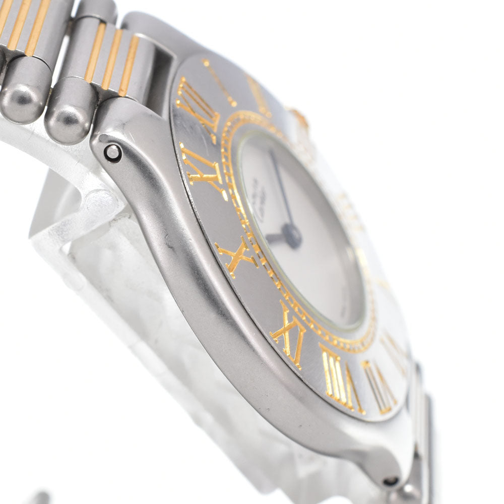 CARTIER Must21 LM Stainless Steel/Gold Plated Ivory Dial Quartz Men's
 Watch K#150744