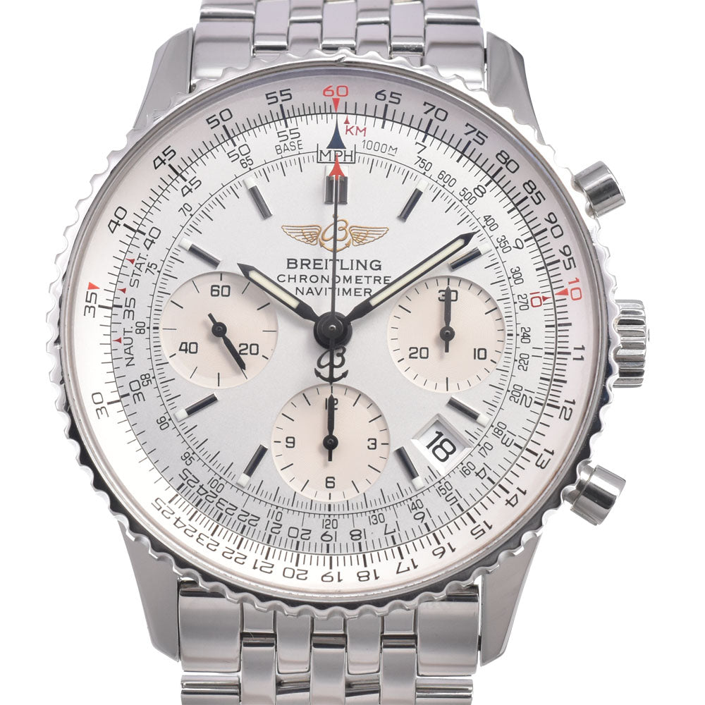 with paper BREITLING Navi timer A23322 Silver Dial Automatic Men's
 Watch M#150751