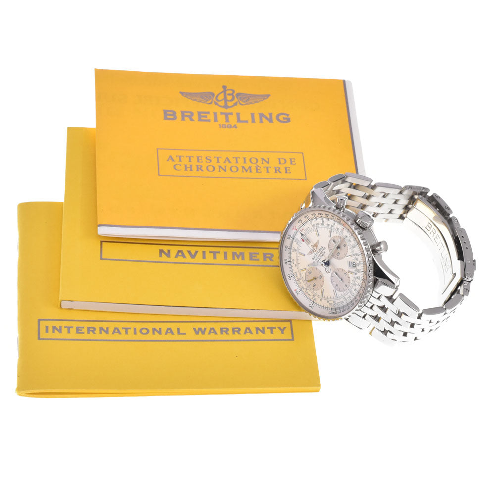 with paper BREITLING Navi timer A23322 Silver Dial Automatic Men's
 Watch M#150751