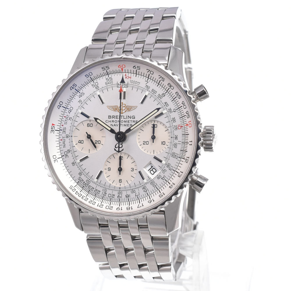 with paper BREITLING Navi timer A23322 Silver Dial Automatic Men's
 Watch M#150751