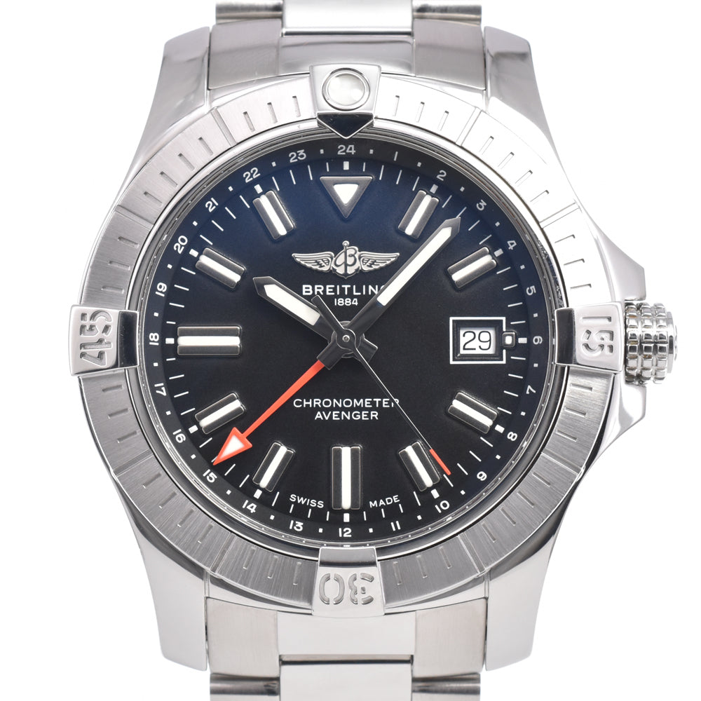 with paper BREITLING Avenger GMT A32397 Date black Dial Automatic Men's
 Watch K#150753