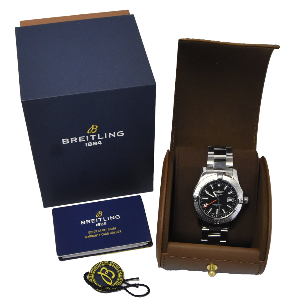 with paper BREITLING Avenger GMT A32397 Date black Dial Automatic Men's
 Watch K#150753