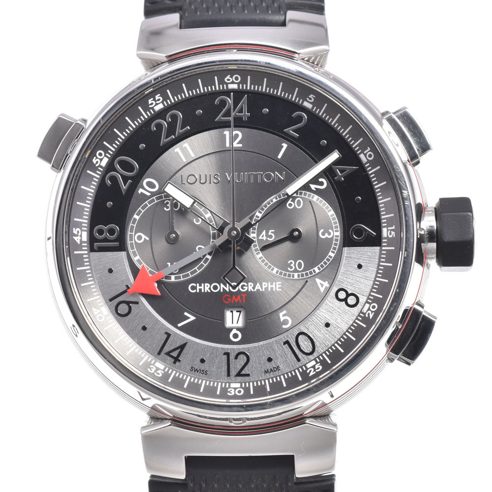 with paper LOUIS VUITTON Tambour graffiti Q1A40 Chronograph GMT see-through back gray Dial Automatic Men's
 Watch L#150755