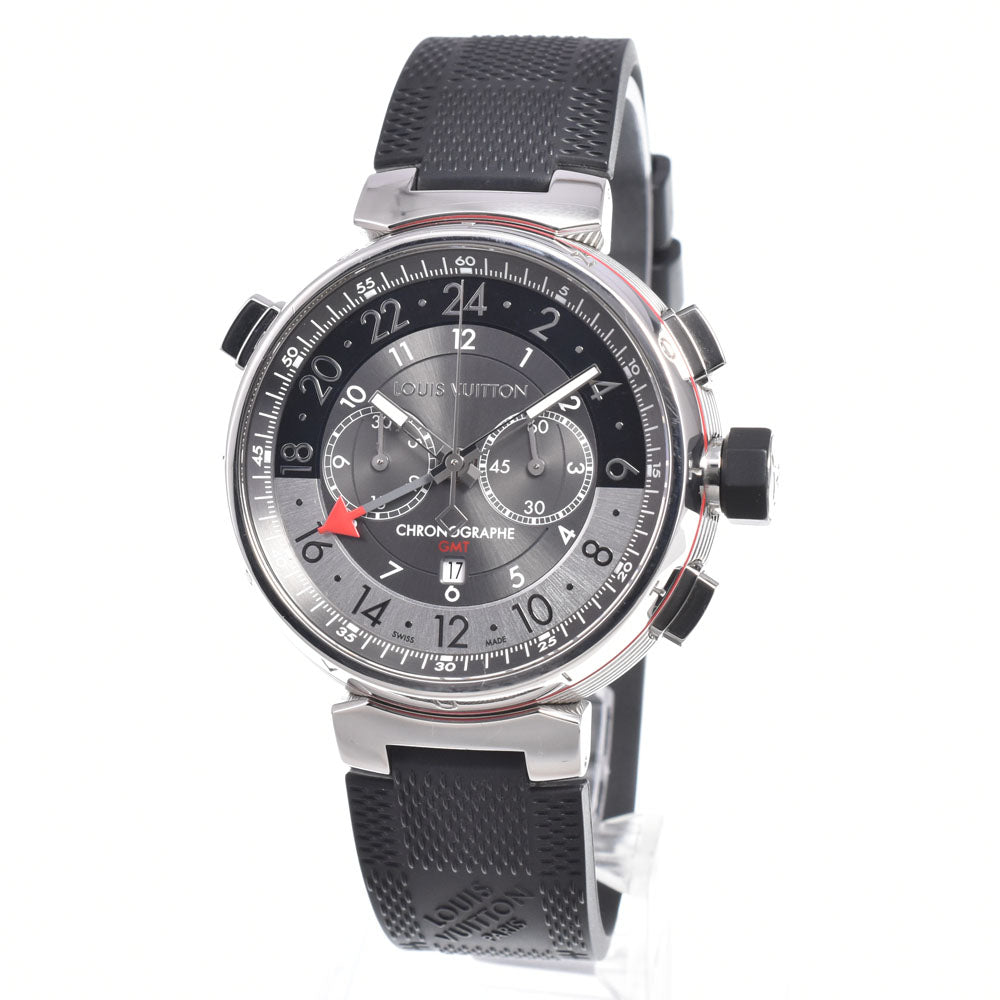 with paper LOUIS VUITTON Tambour graffiti Q1A40 Chronograph GMT see-through back gray Dial Automatic Men's
 Watch L#150755