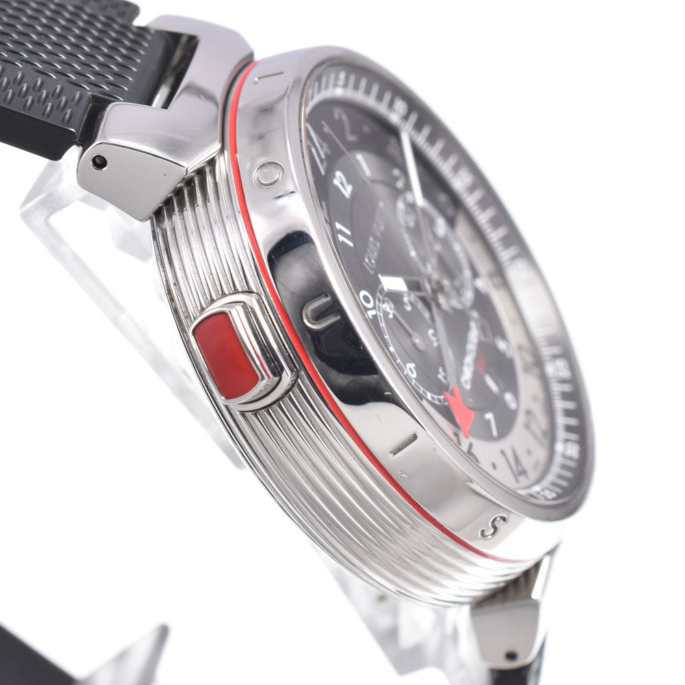 with paper LOUIS VUITTON Tambour graffiti Q1A40 Chronograph GMT see-through back gray Dial Automatic Men's
 Watch L#150755