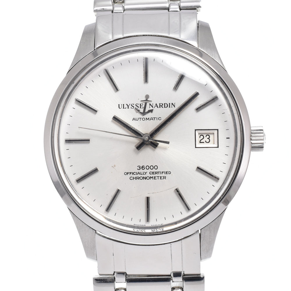 with paper Ulysse Nardin 36000 chronometer Date Silver Dial Automatic Men's
 Watch N#150762