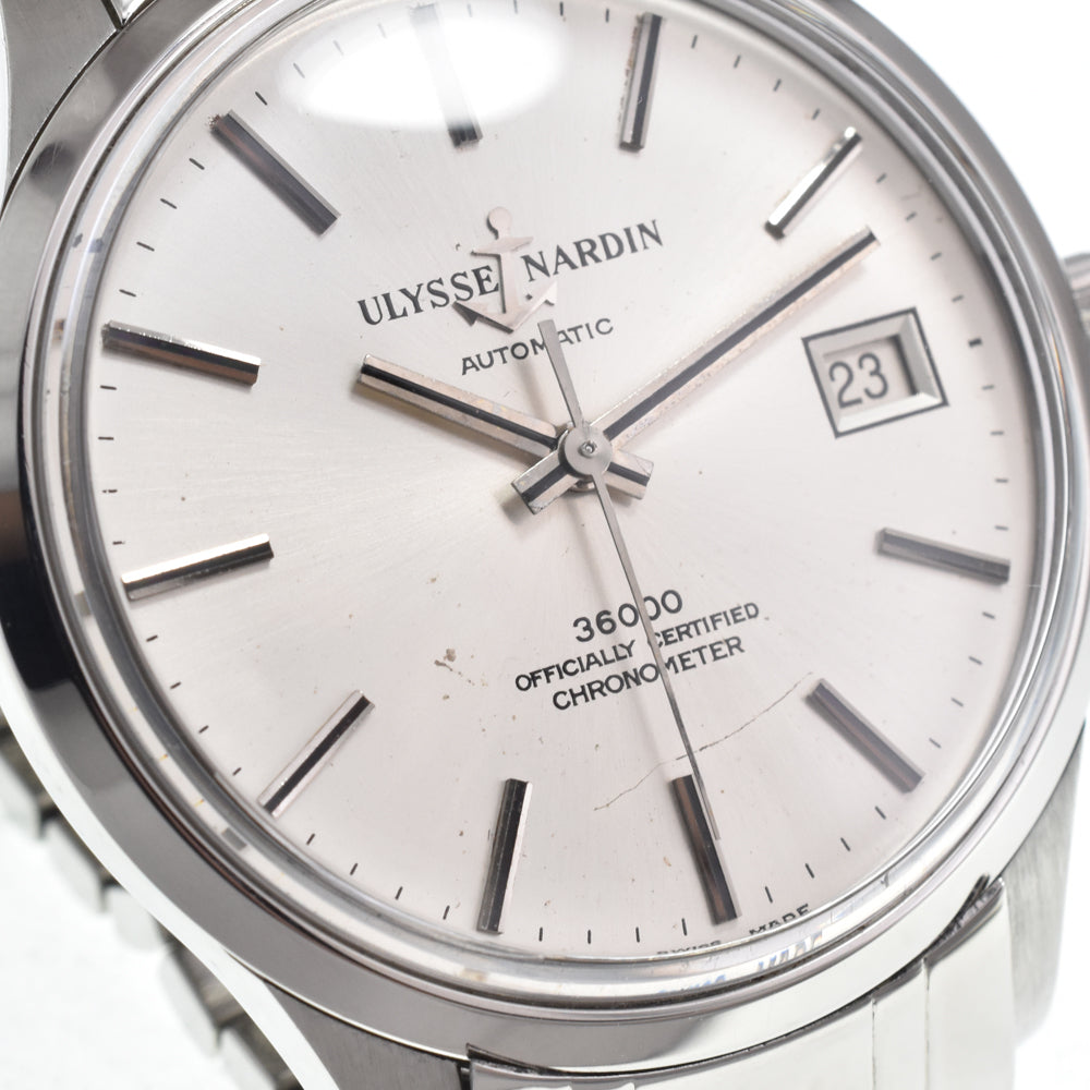with paper Ulysse Nardin 36000 chronometer Date Silver Dial Automatic Men's
 Watch N#150762