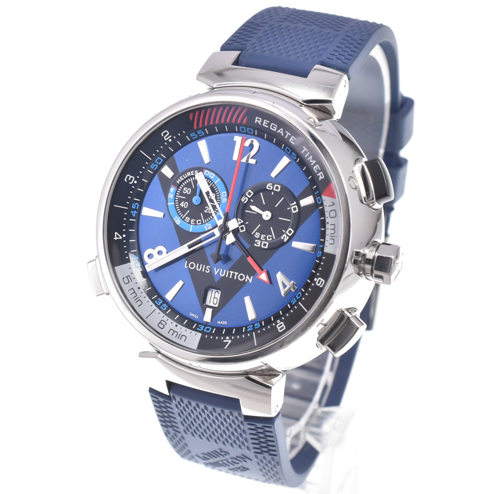 with paper LOUIS VUITTON Tambour Regatta Q102D Chronograph blue Dial Quartz Men's
 Watch M#150766