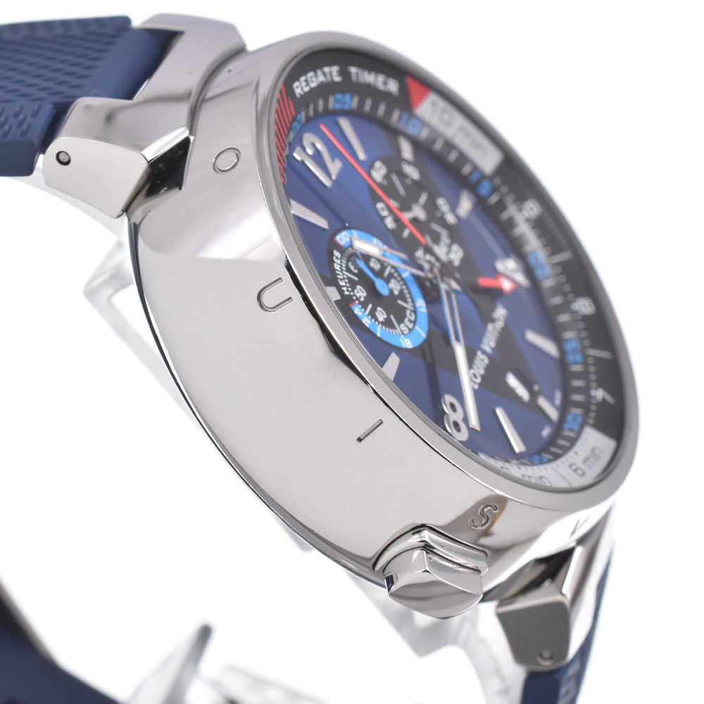 with paper LOUIS VUITTON Tambour Regatta Q102D Chronograph blue Dial Quartz Men's
 Watch M#150766