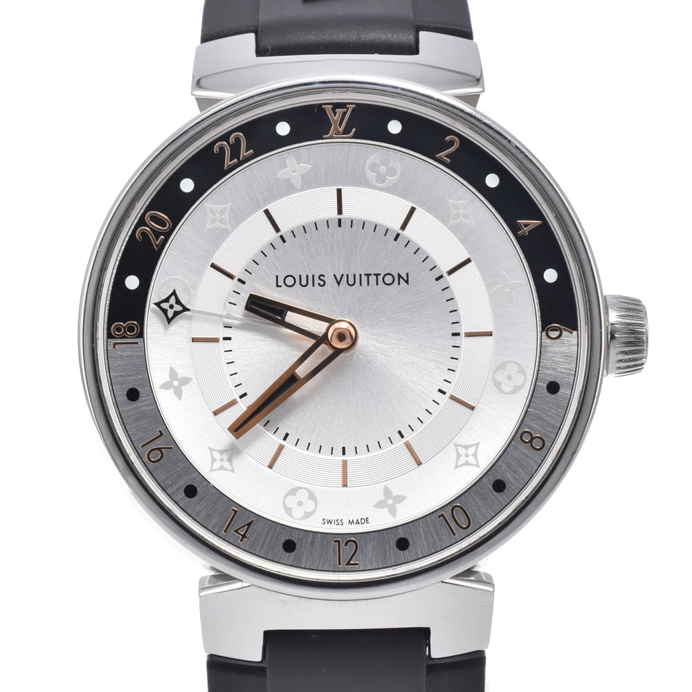 LOUIS VUITTON Tambour Moon Dual Time QA105 GMT Silver Dial Quartz Men's
 Watch N#150767