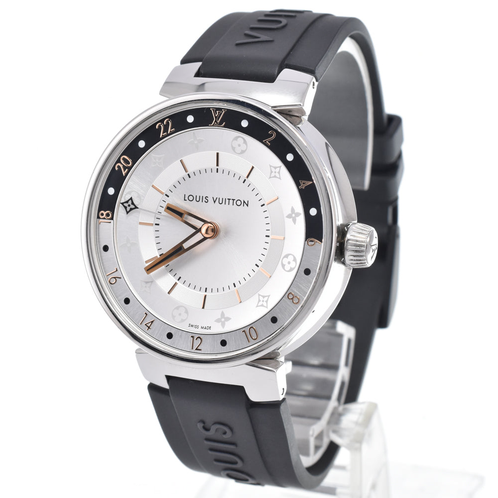 LOUIS VUITTON Tambour Moon Dual Time QA105 GMT Silver Dial Quartz Men's
 Watch N#150767