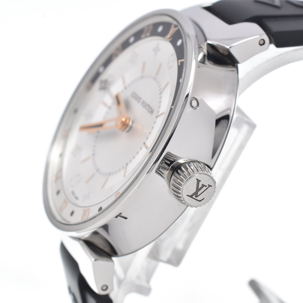 LOUIS VUITTON Tambour Moon Dual Time QA105 GMT Silver Dial Quartz Men's
 Watch N#150767