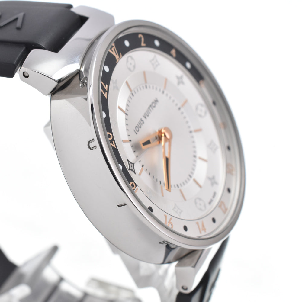 LOUIS VUITTON Tambour Moon Dual Time QA105 GMT Silver Dial Quartz Men's
 Watch N#150767