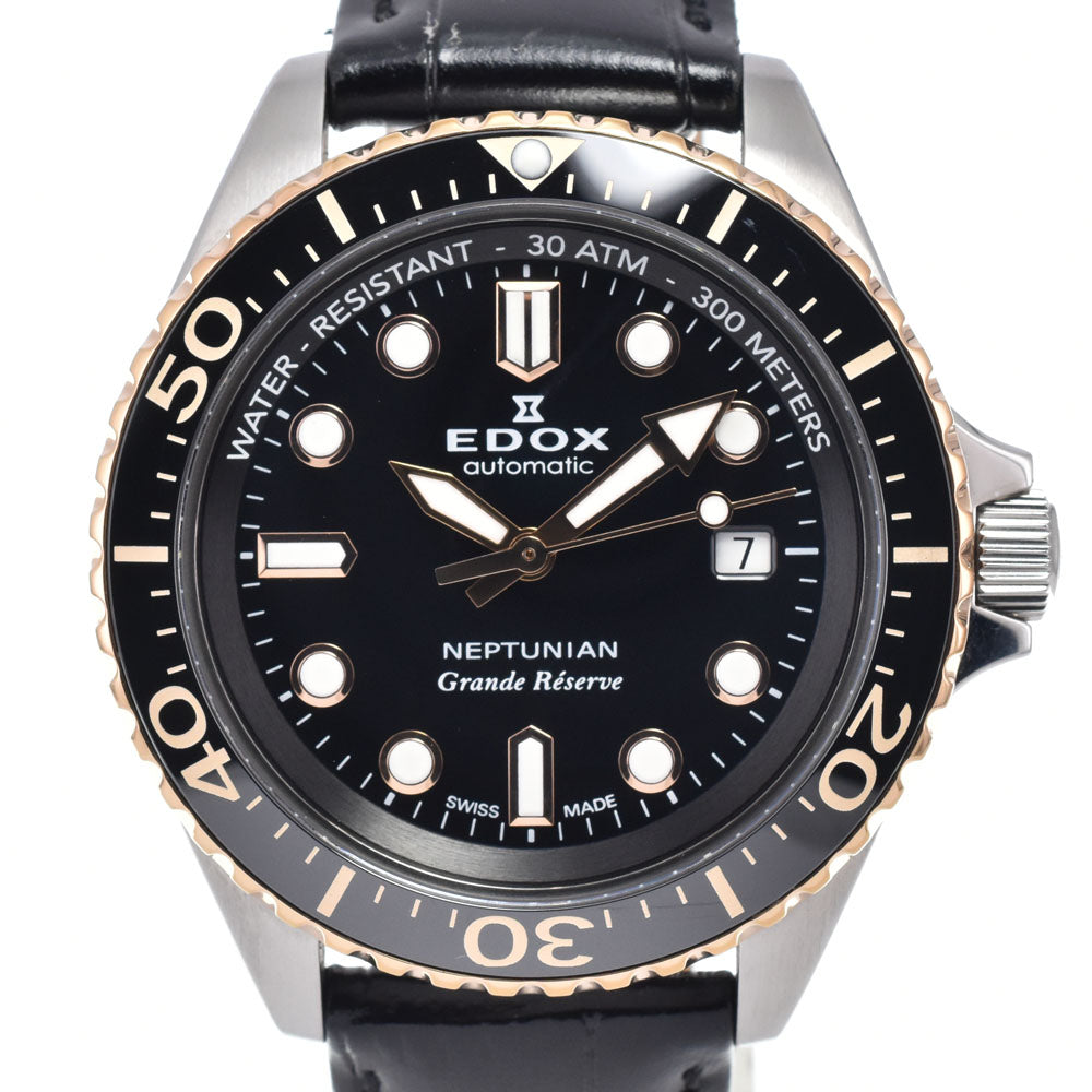 with paper EDOX Neptunian Grande Reserve Date Automatic 80801 black Dial Automatic Men's
 Watch M#150776