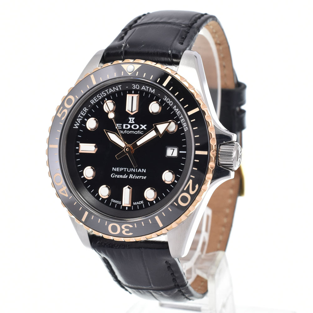 with paper EDOX Neptunian Grande Reserve Date Automatic 80801 black Dial Automatic Men's
 Watch M#150776