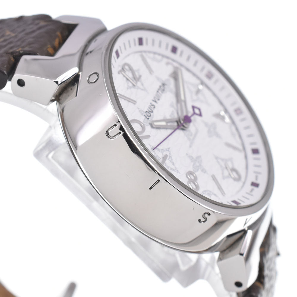 LOUIS VUITTON Tambour MM QA116 Monogram white Dial Quartz Ladies
 Watch M#150777
