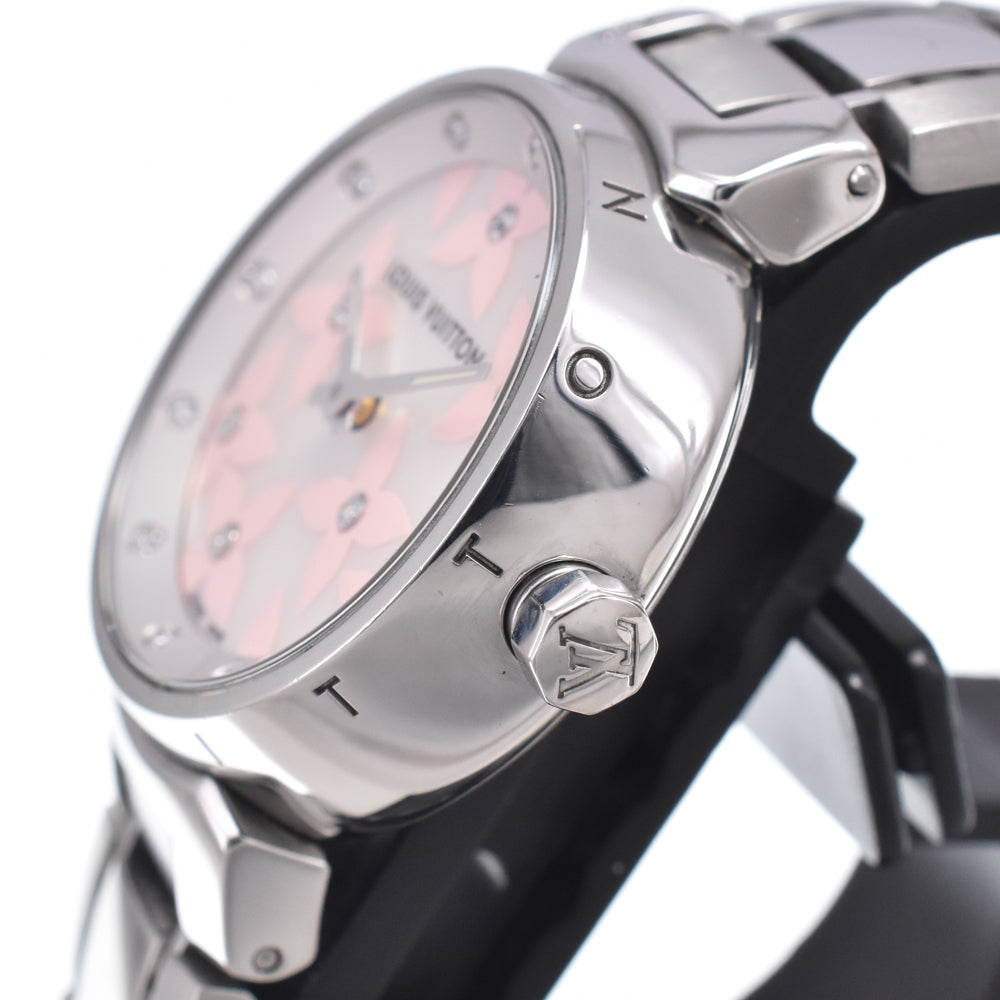 LOUIS VUITTON Tambour Lovely Diamonds Q121H 18P diamond White shell Dial Quartz Ladies
 Watch N#150778