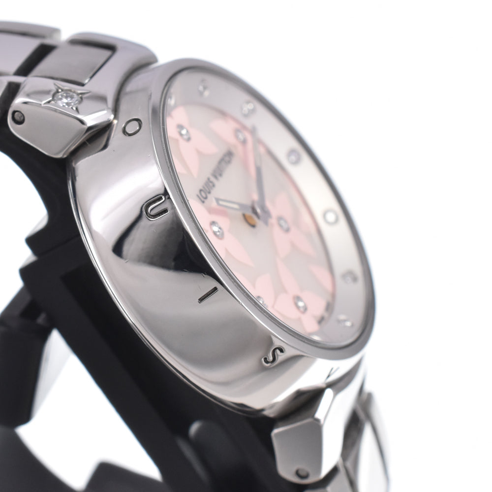 LOUIS VUITTON Tambour Lovely Diamonds Q121H 18P diamond White shell Dial Quartz Ladies
 Watch N#150778