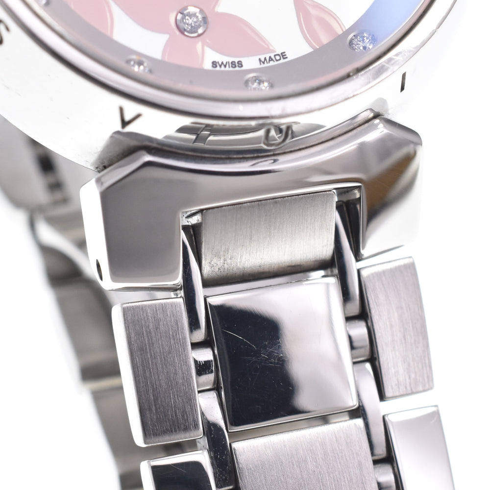 LOUIS VUITTON Tambour Lovely Diamonds Q121H 18P diamond White shell Dial Quartz Ladies
 Watch N#150778