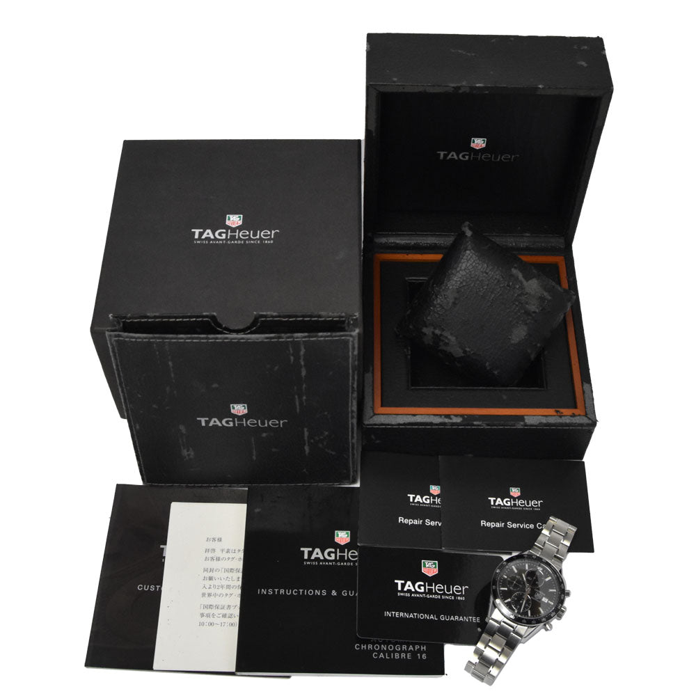 with paper TAG HEUER Carrera CV201E.BA0786 Chronograph Date black Dial Automatic Men's
 Watch M#150785