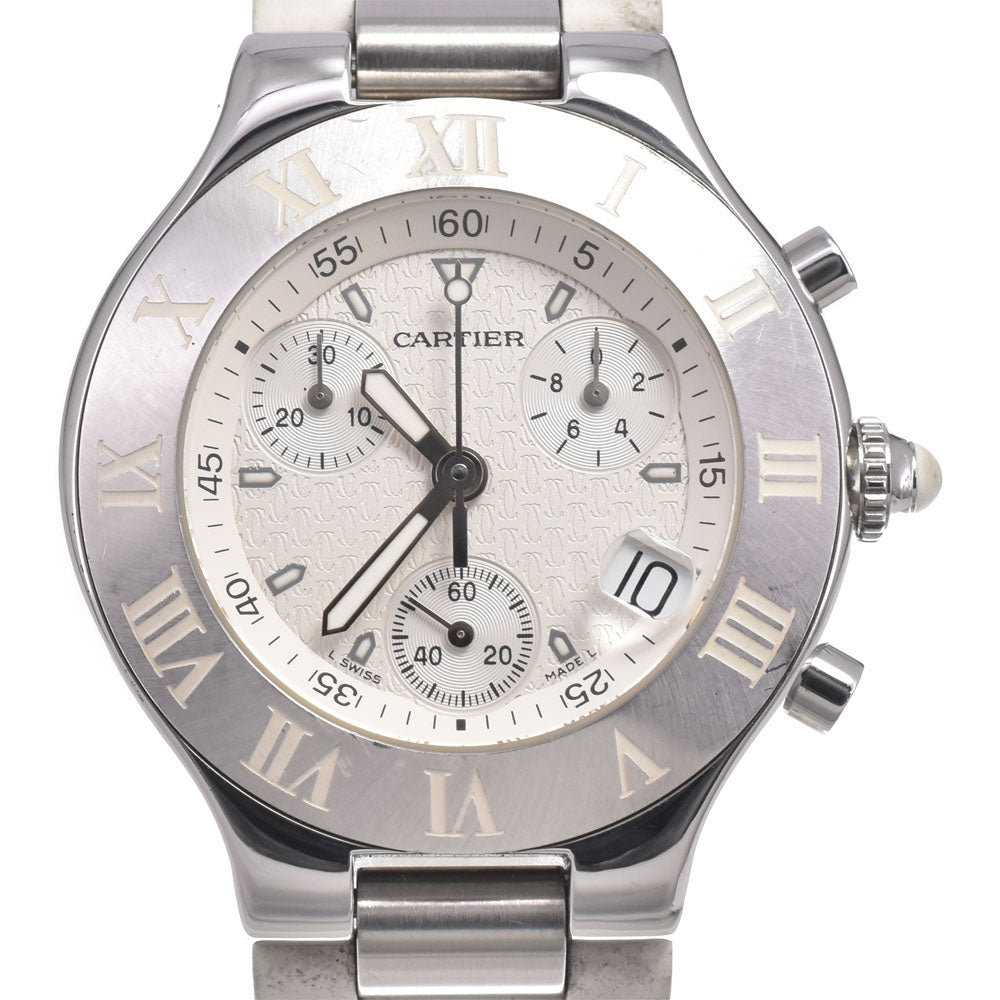 CARTIER Must21 CHRONOSCAPH W10184U2 Chronograph Date white Dial Quartz Men's
 Watch M#150802