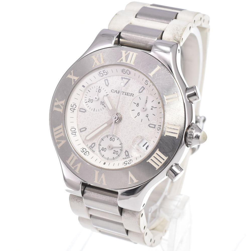 CARTIER Must21 CHRONOSCAPH W10184U2 Chronograph Date white Dial Quartz Men's
 Watch M#150802