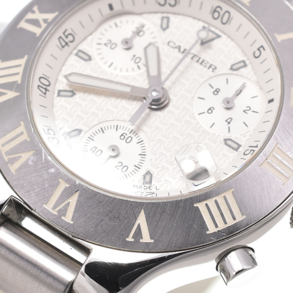 CARTIER Must21 CHRONOSCAPH W10184U2 Chronograph Date white Dial Quartz Men's
 Watch M#150802