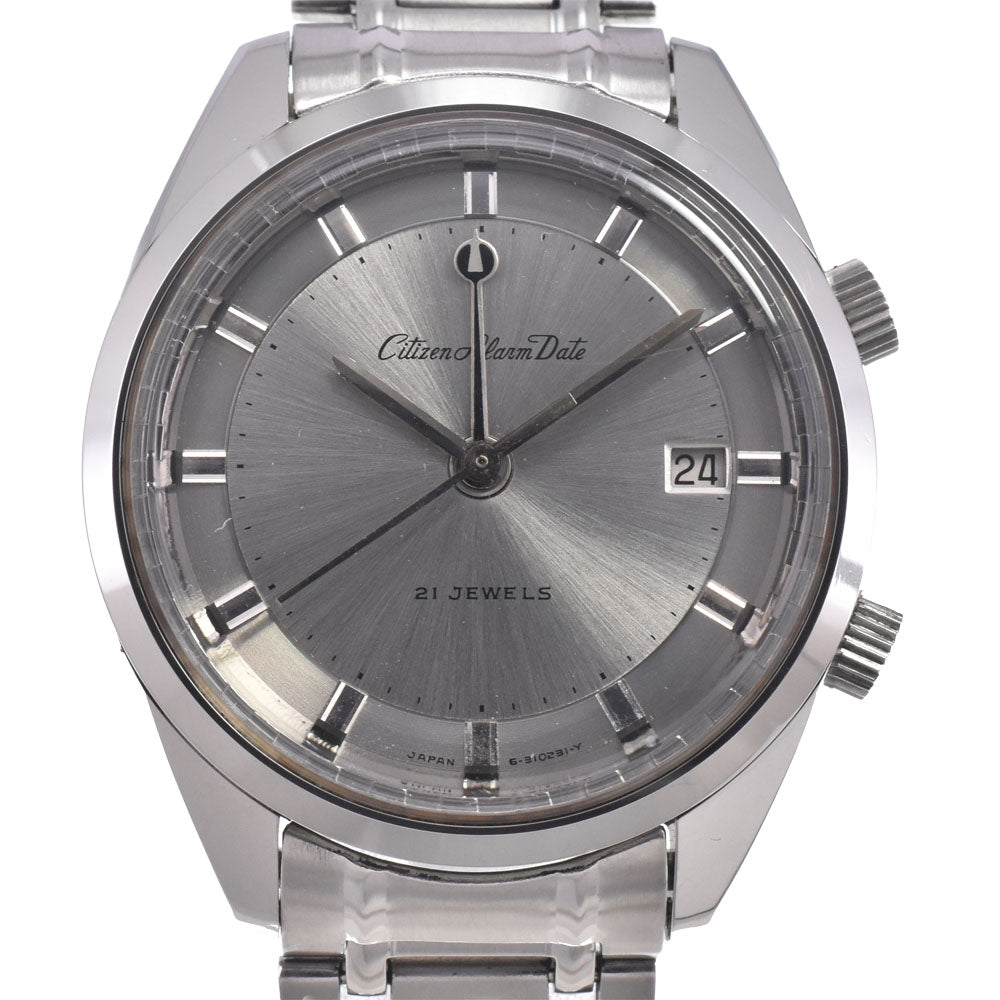 CITIZEN Alarm date 4-310063 Silver Dial Hand Winding Men's
 Watch N#150807