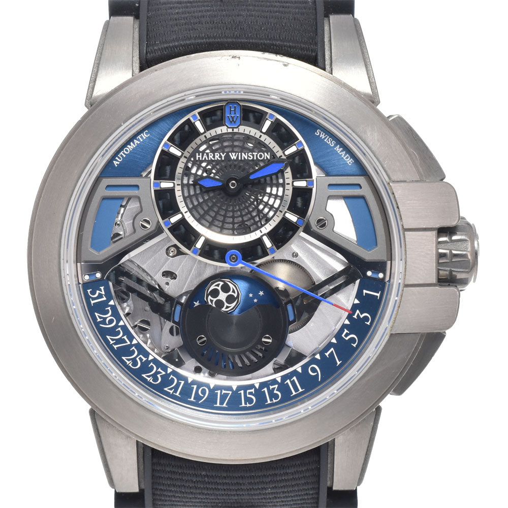 with paper HARRY WINSTON Ocean Project OCEAMP42ZZ001 Blue / skeleton Dial Automatic Men's
 Watch L#150825
