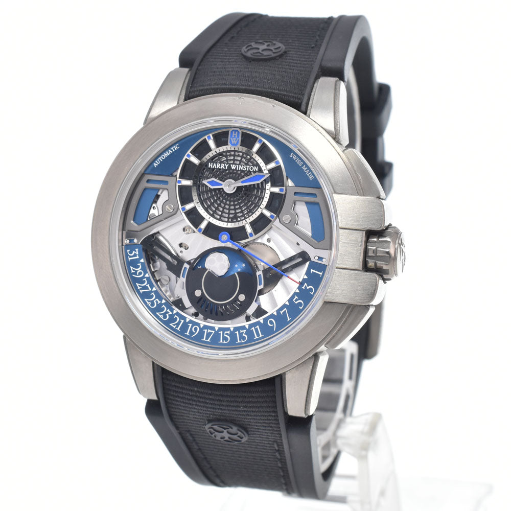 with paper HARRY WINSTON Ocean Project OCEAMP42ZZ001 Blue / skeleton Dial Automatic Men's
 Watch L#150825