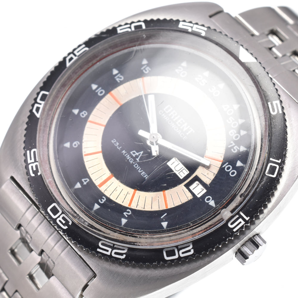 ORIENT Chrono Ace King Diver CB.429-16240 vintage black Dial Automatic Men's
 Watch N#150842
