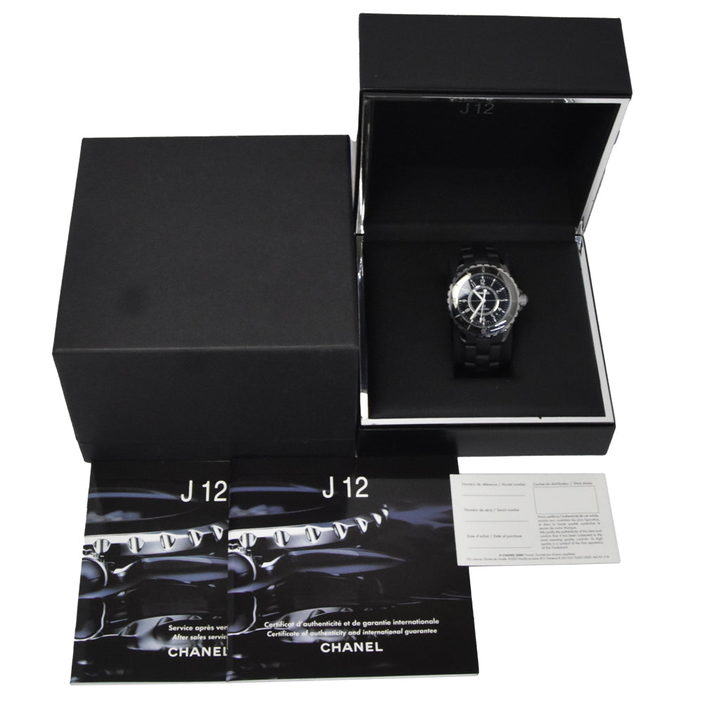 with paper CHANEL J12 date H0684 black Dial Automatic Men's
 Watch L#150859