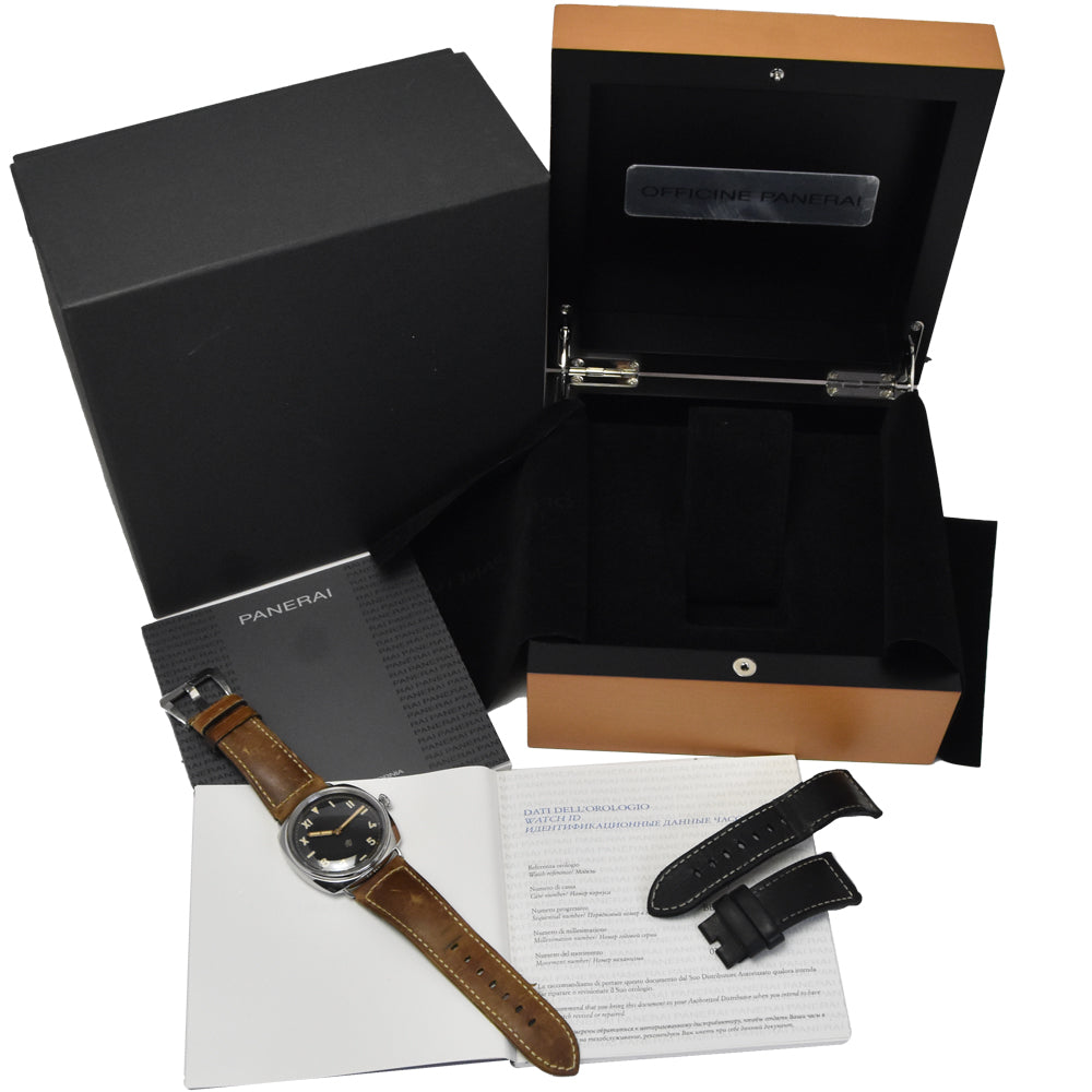 with paper PANERAI Radio meal PAM00424 black Dial Hand Winding Men's
 Watch K#150866