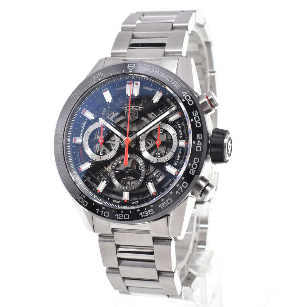 with paper TAG HEUER Carrera Caliber Heuer 02 CBG2010.BA0662 Black Skeleton Dial Automatic Men's
 Watch O#150867