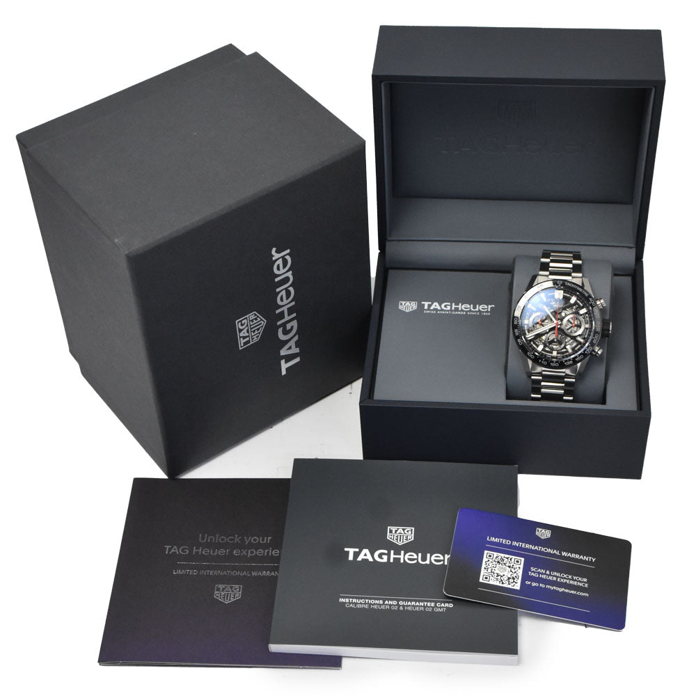 with paper TAG HEUER Carrera Caliber Heuer 02 CBG2010.BA0662 Black Skeleton Dial Automatic Men's
 Watch O#150867