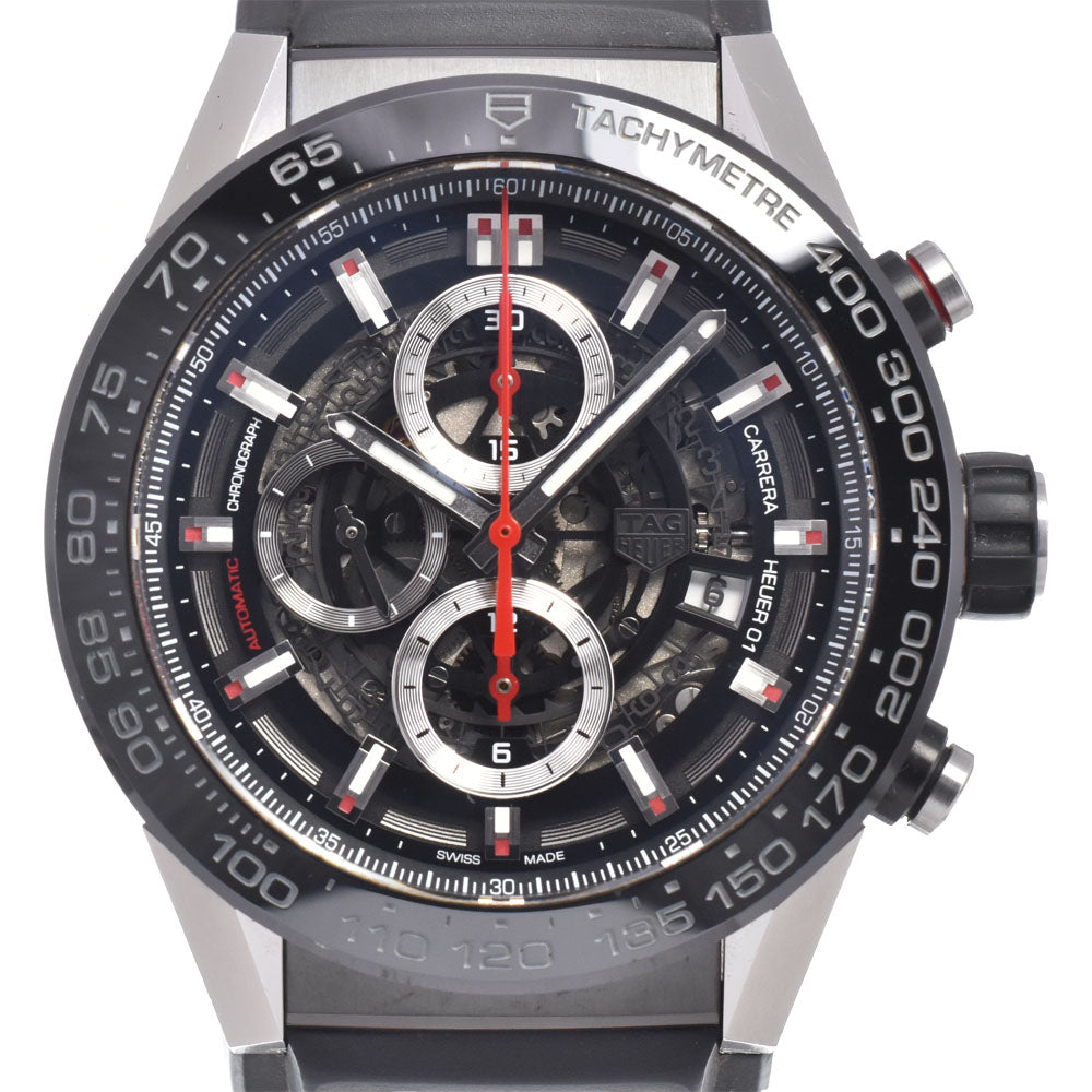 with paper TAG HEUER Carrera Caliber Heuer 01 CAR2A1Z.FT6044 Chronograph Date Black/Silver (skeleton) Dial Automatic Men's
 Watch K#150870
