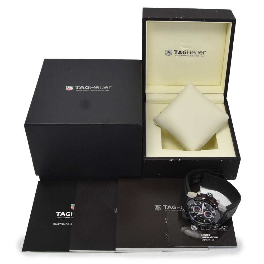 with paper TAG HEUER Carrera Caliber Heuer 01 CAR2A1Z.FT6044 Chronograph Date Black/Silver (skeleton) Dial Automatic Men's
 Watch K#150870