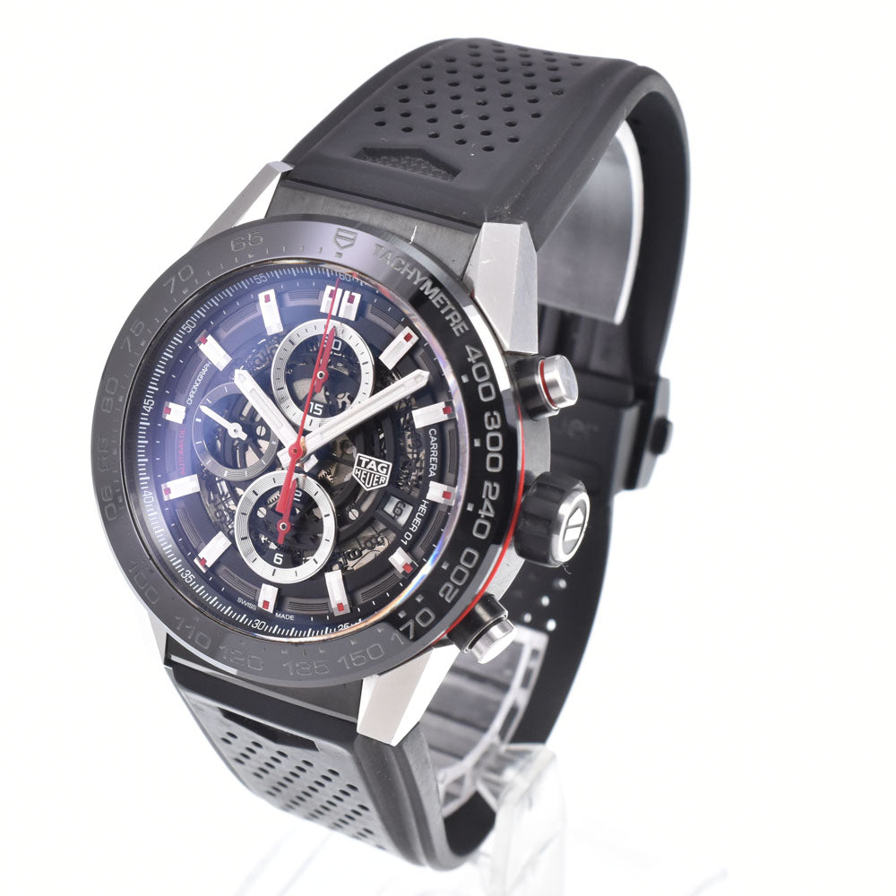 with paper TAG HEUER Carrera Caliber Heuer 01 CAR2A1Z.FT6044 Chronograph Date Black/Silver (skeleton) Dial Automatic Men's
 Watch K#150870