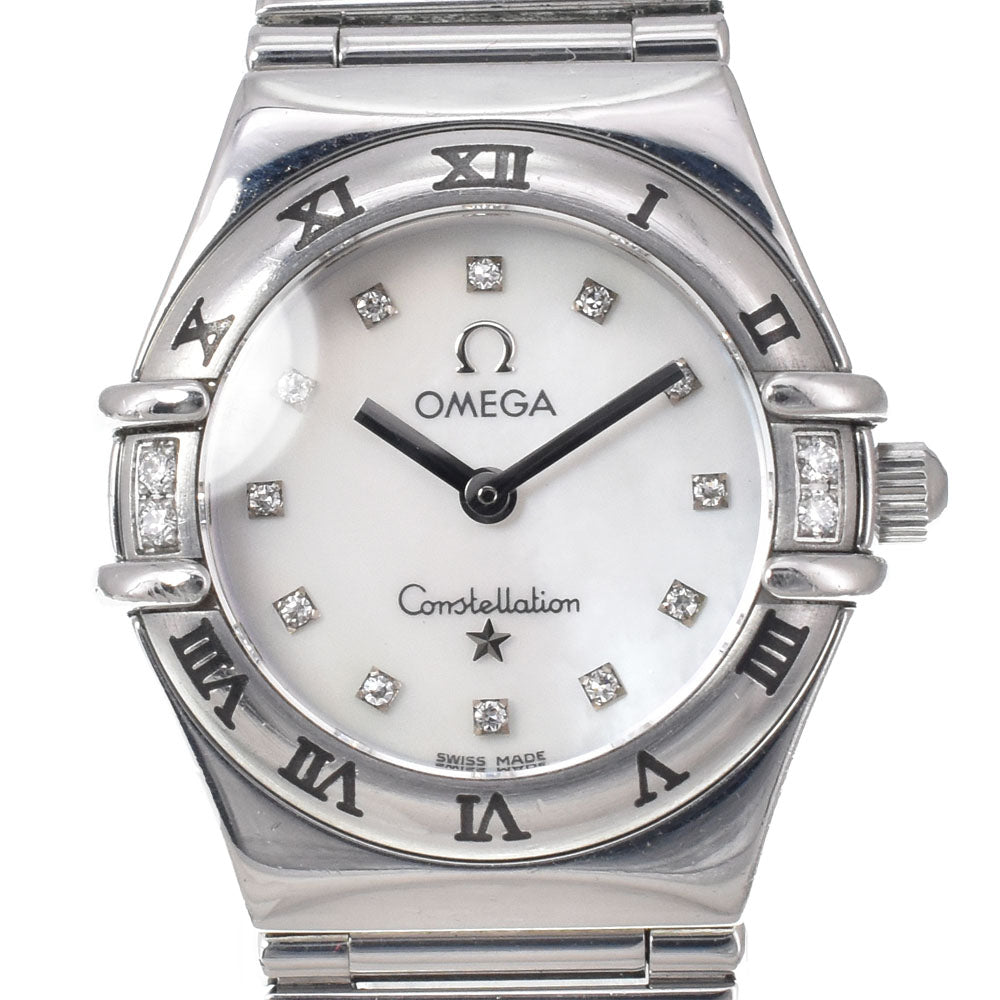 with paper OMEGA Constellation Mini My Choice 1566.76 12P diamond White shell Dial Quartz Ladies
 Watch M#150875