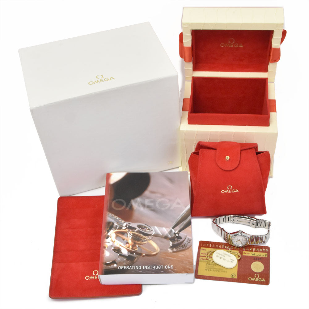 with paper OMEGA Constellation Mini My Choice 1566.76 12P diamond White shell Dial Quartz Ladies
 Watch M#150875