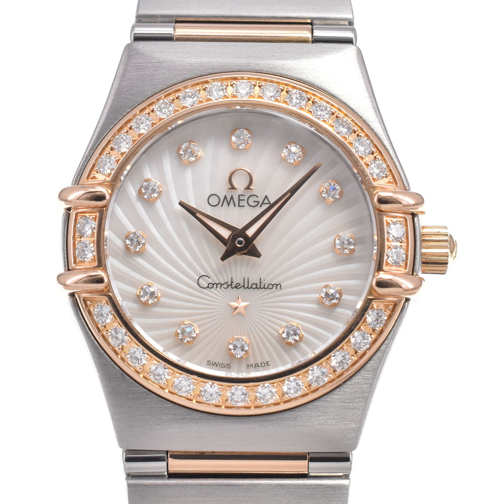 OMEGA Constellation Mini 111.25.23.60.55.003 12-Diamond Bezel Diamond 160th Anniversary Model White shell Dial Quartz Ladies
 Watch K#150878