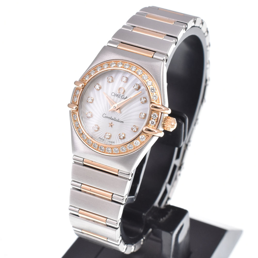 OMEGA Constellation Mini 111.25.23.60.55.003 12-Diamond Bezel Diamond 160th Anniversary Model White shell Dial Quartz Ladies
 Watch K#150878