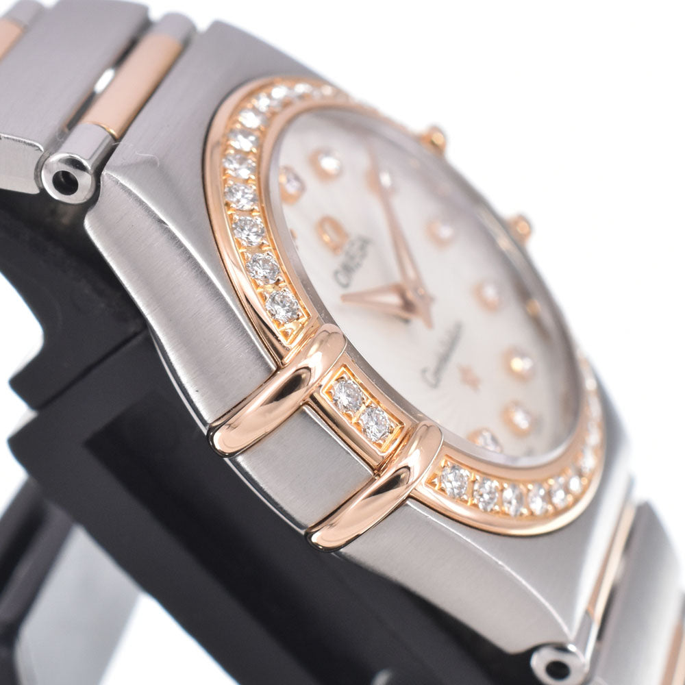 OMEGA Constellation Mini 111.25.23.60.55.003 12-Diamond Bezel Diamond 160th Anniversary Model White shell Dial Quartz Ladies
 Watch K#150878