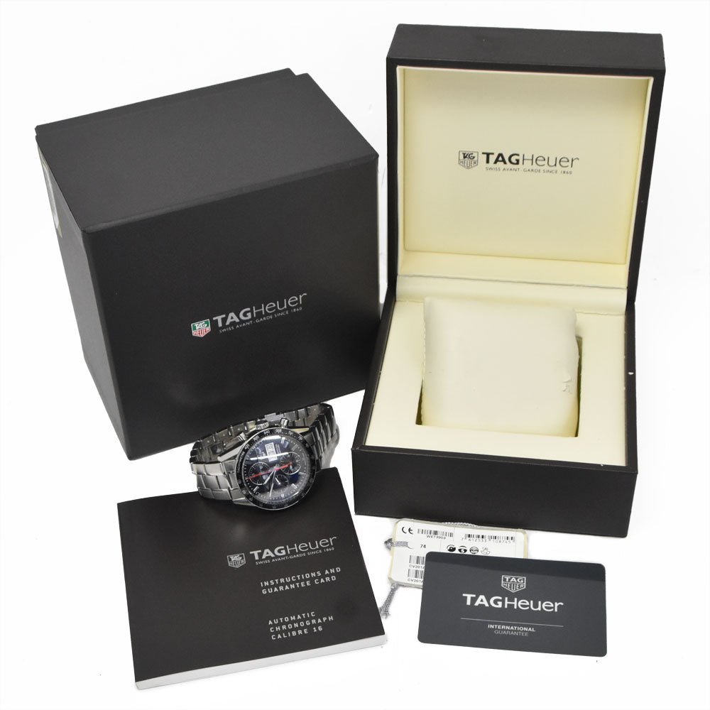 with paper TAG HEUER Carrera CV201AH.BA0725 Chronograph day date black Dial Automatic Men's
 Watch M#150890