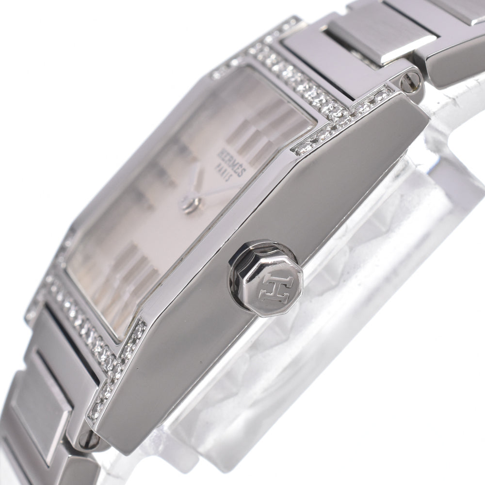 HERMES tandem TA1.230 Diamond Bezel Silver Dial Quartz Ladies
 Watch O#150892