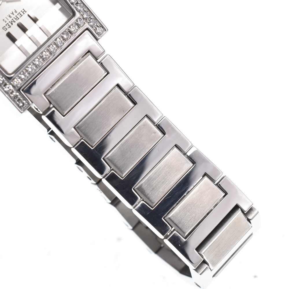 HERMES tandem TA1.230 Diamond Bezel Silver Dial Quartz Ladies
 Watch O#150892