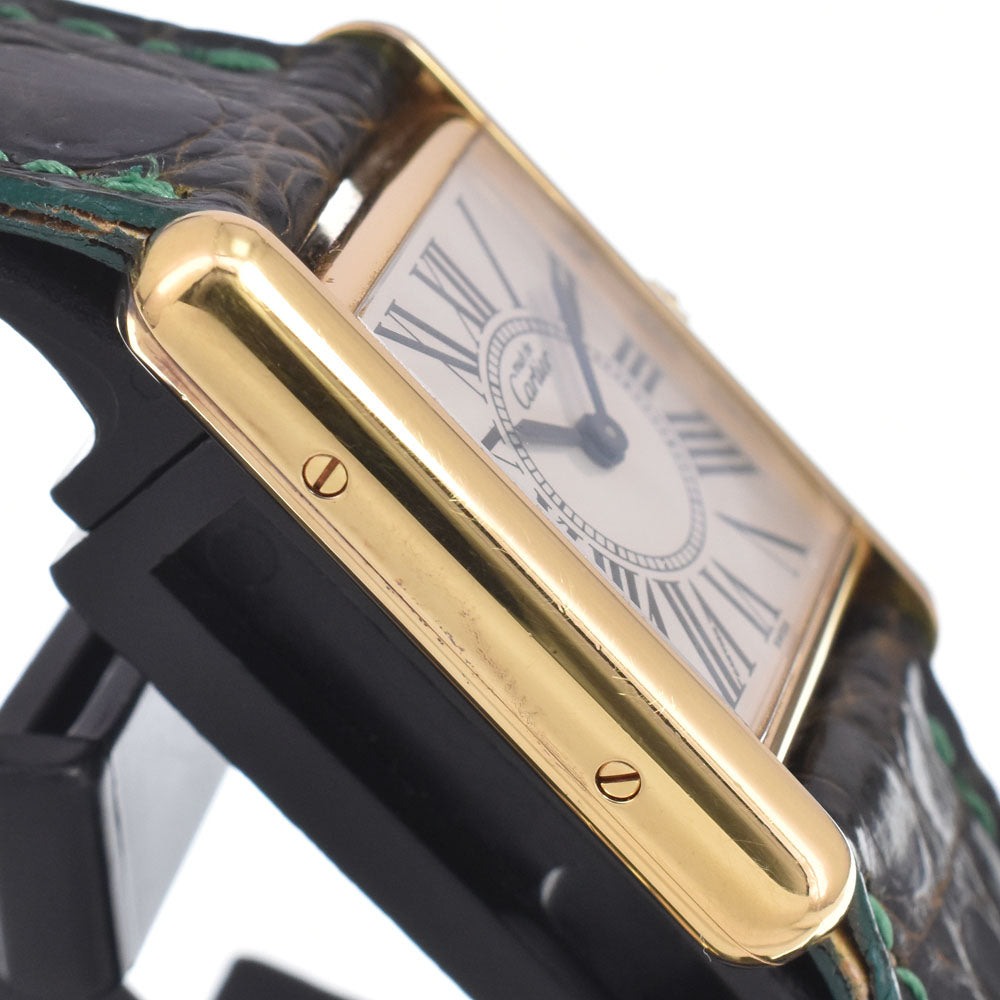 CARTIER Must tank Vermeille W1005554 SV925(Gold Plated) Silver Dial Quartz Ladies
 Watch K#150903
