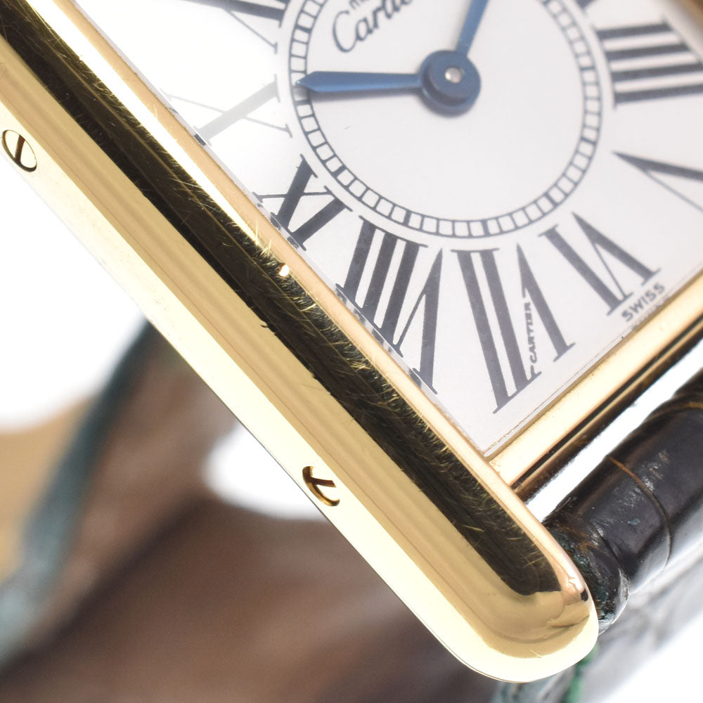 CARTIER Must tank Vermeille W1005554 SV925(Gold Plated) Silver Dial Quartz Ladies
 Watch K#150903