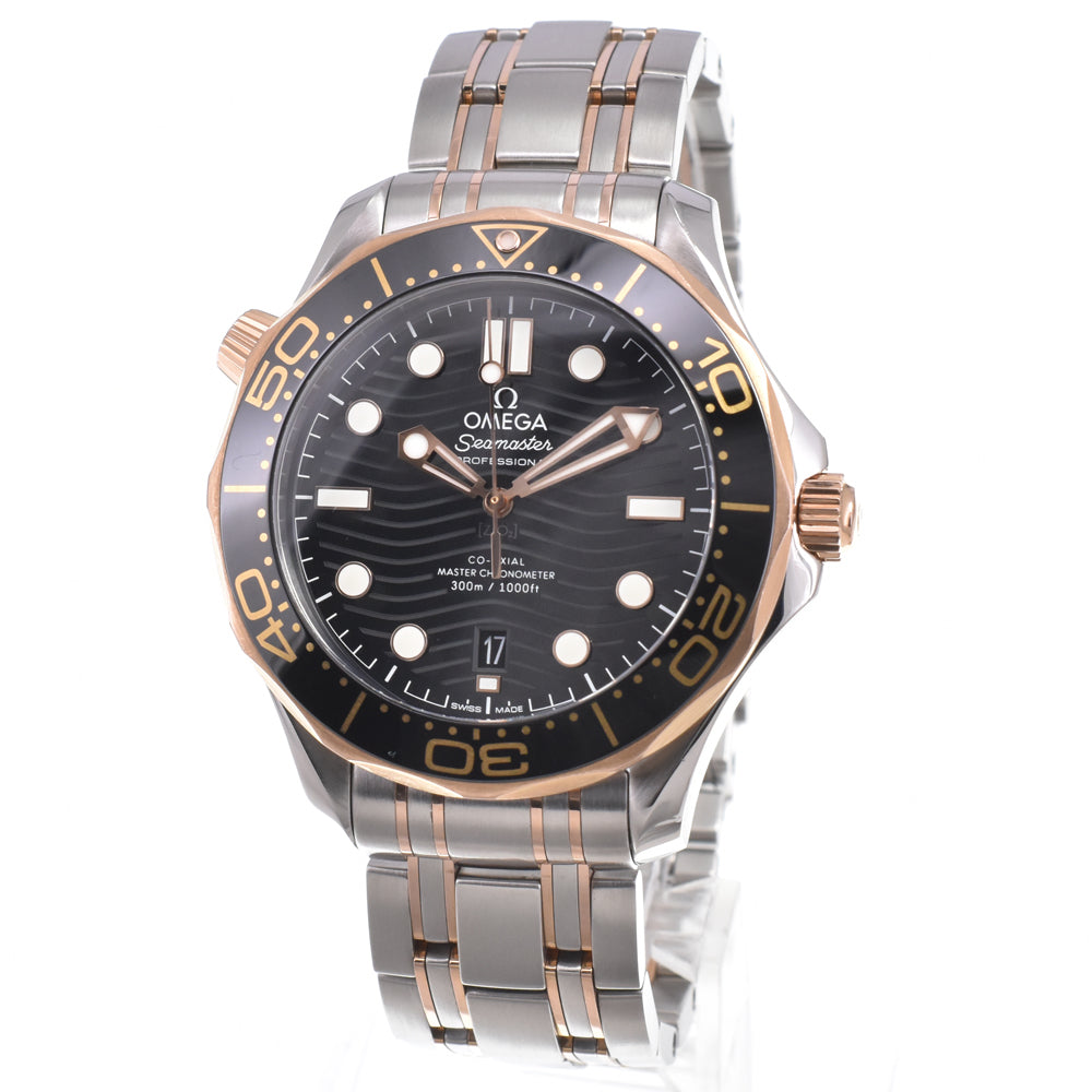 with paper OMEGA Seamaster Diver 300M 210.20.42.20.01.001 black Dial Automatic Men's
 Watch L#150927
